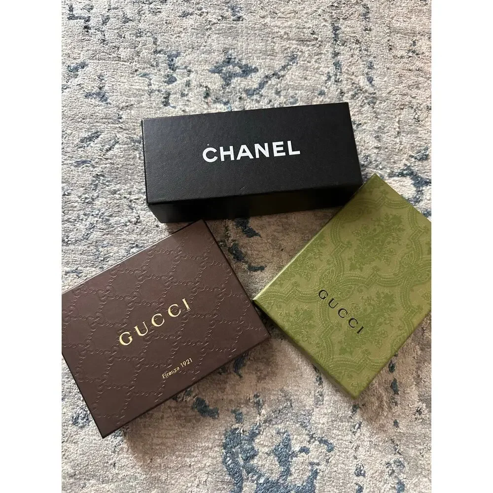 Authentic Luxury Box Bundle of (3) ~ (2) Gucci and (1) Chanel Boxes/Storage